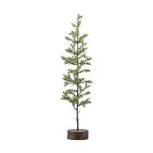 Image of Large Woodland Pine Tree With Wooden Base Green