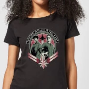 Image of Captain Marvel Take A Risk Womens T-Shirt - Black