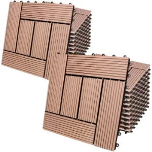 WPC Decking Tiles 22Pcs Terracotta 30x30cm Mosaic