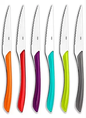 Image of Amefa Eclat 6 Piece Black Steak Knife Set