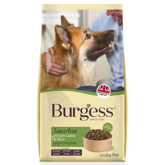 Burgess Sensitive Adult Lamb and Rice Dog Food 12.5kg