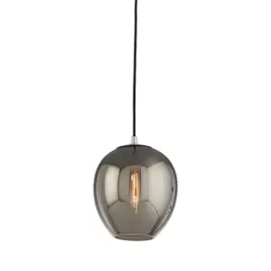 image of Odyssey 1 Light Pendant Mini Carbide Black & Polished Nickel, Glass