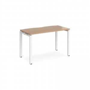 Image of Adapt II Single Desk 1200mm x 600mm - White Frame Beech top