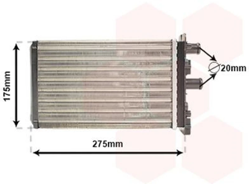 Image of VAN WEZEL Heater matrix VAN WEZEL 58006239