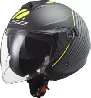 Image of LS2 OF573 Twister Luna Jet Helmet, black-silver, Size 2XL, black-silver, Size 2XL