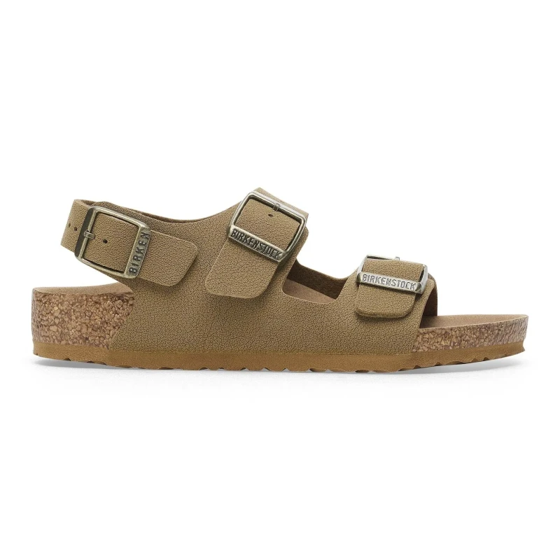 Image of Birkenstock Girl's sandals Birkenstock Milano Vegan Nubuck Vert Female 32 Etroit