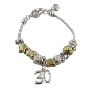 Image of Birthdays by Juliana 30th Birthday Charm Bracelet