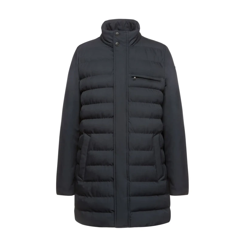 Image of Geox Geox's Sile Long Hooded Puffer Bleu Male 52
