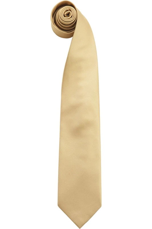 Image of Premier Premier Men “ColoursPlain Fashion Business Tie in Gold Gold One Size Male 5055805453211