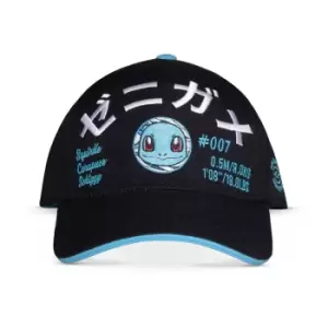 Image of Pokemon Squirtle 3D Embroidered Adjustable Cap, Black/Turquoise...