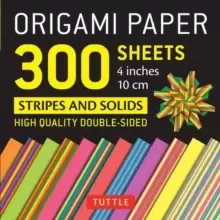 Image of Origami Paper - Stripes and Solids - 4" - 300 sheets : Tuttle Origami Paper: High-Quality Origami Sheets Printed with 12 Different Designs