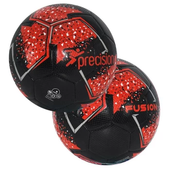 image of Fusion Midi Size 2 Training Ball - Midi (Size 2) - Black/Red/Silver - Precision