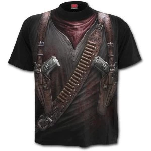 Image of Holster Wrap Allover Mens Large T-Shirt - Black