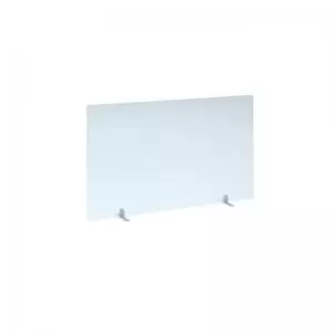 image of Free standing acrylic 700mm high screen with white metal feet 1200mm