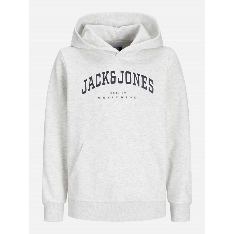 Image of Jack and Jones Kids Varsity Logo Pull Over Hoodie White Melange male 14 Years