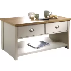 Image of Lancaster 2 Drawer Coffee Table Cream - GFW