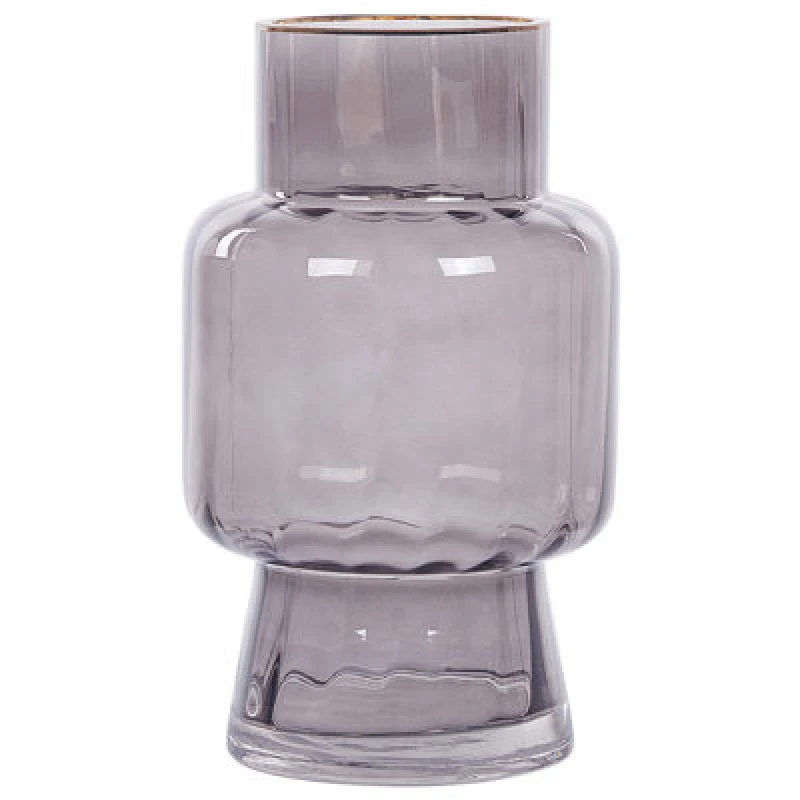 Image of Beliani Flower Vase Megalo Glass 26cm Grey