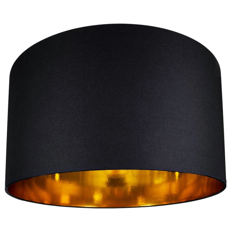 Image of Happy Homewares Contemporary Cotton Lamp/Light Shade with Shiny Paper Inner in Black Size: 20" Black Unisex 20"