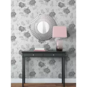 Image of Darcy James - Rosalind Grey Wallpaper Living Room Bed Room - Grey