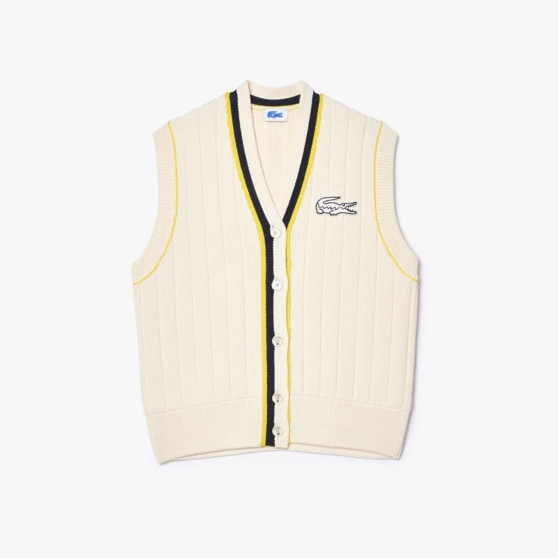 Image of Lacoste Eleven by Venus Oversize Sleeveless Cardigan - Multi Multi XS