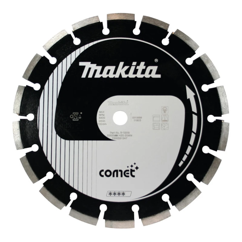 Image of Makita Asphalt Comet Wet Diamond Wheel for CE004G Disc Cutter 300mm 2.8mm Pack of 1 B-13269