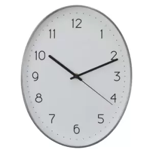 image of Interiors by PH Oval Wall Clock With Dark Grey Finish