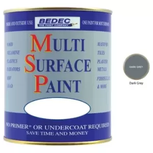 image of Bedec - Multi Surface Paint - Satin - Dark Grey - 2.5L - Dark Grey