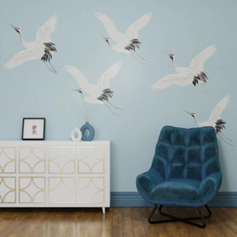 Image of Superfresco Easy Cranes In Flight Pale Blue Print To Order Fixed Size Mural