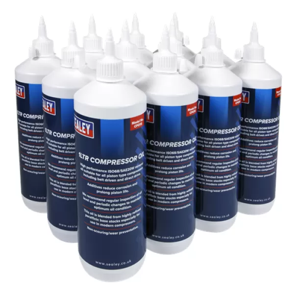 Image of Genuine SEALEY CPO/1 Compressor Oil 1ltr Pack of 12