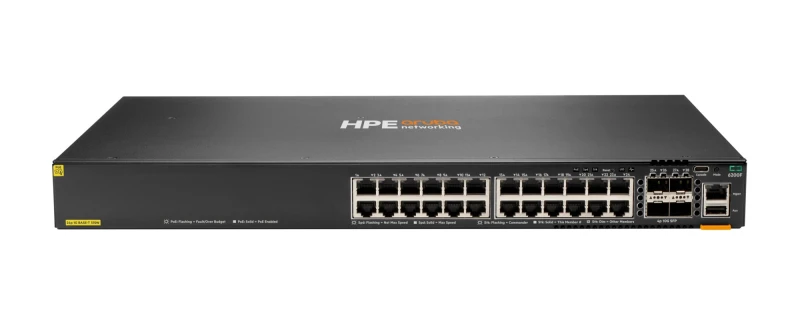 Image of HPE Aruba Networking CX 6200F 24G Class-4 PoE 4SFP 370W Switch
