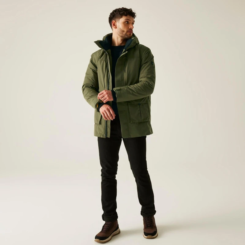 Image of Regatta Regatta Men Marron Waterproof Breathable Insulated Jacket in Green Size: Medium Green M Male 5063516098041