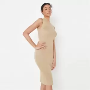 Missguided High Neck Backless Dress - Neutral