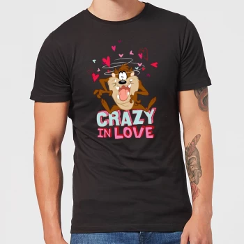 Image of Looney Tunes Crazy In Love Taz Mens T-Shirt - Black - 3XL - Black