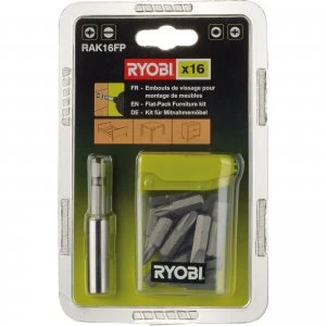 image of Ryobi 16 Piece Flat Pack Furniture Screwdriver Bit Set