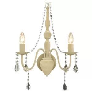 image of Bardini 2 Light Candle Wall Light Beige