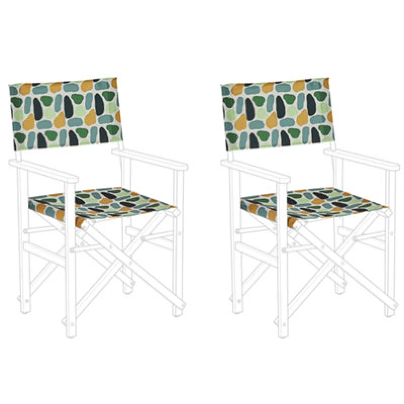 Image of Beliani Set Of 2 Garden Chair Replacement Fabrics Cine Multicolour