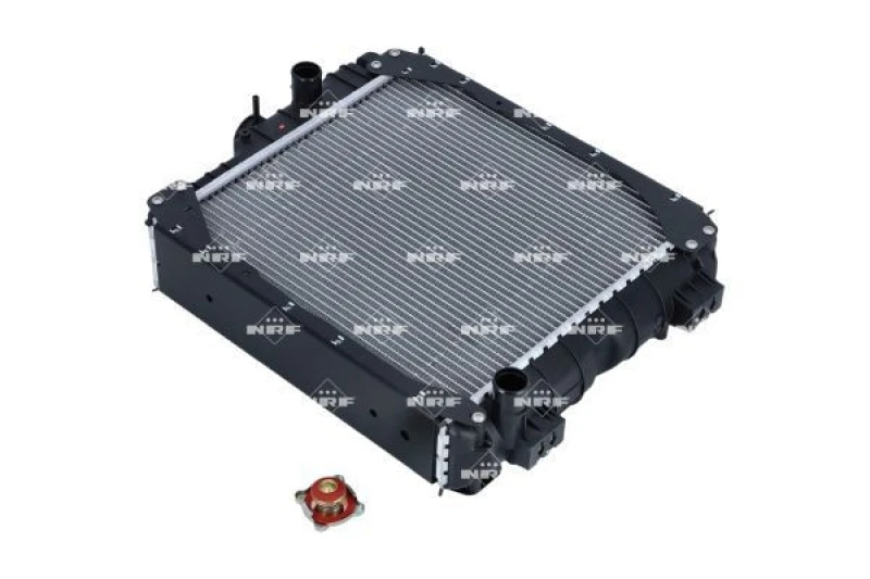 Image of NRF 530019 Engine radiator EASY FIT Brazed cooling fins, Aluminium, with cover Aluminium Radiator,engine cooling (470)