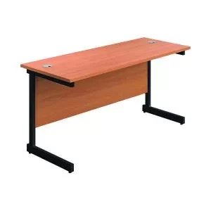 Image of Jemini Rectangular Single Upright Cantilever Desk 1600x600x730mm