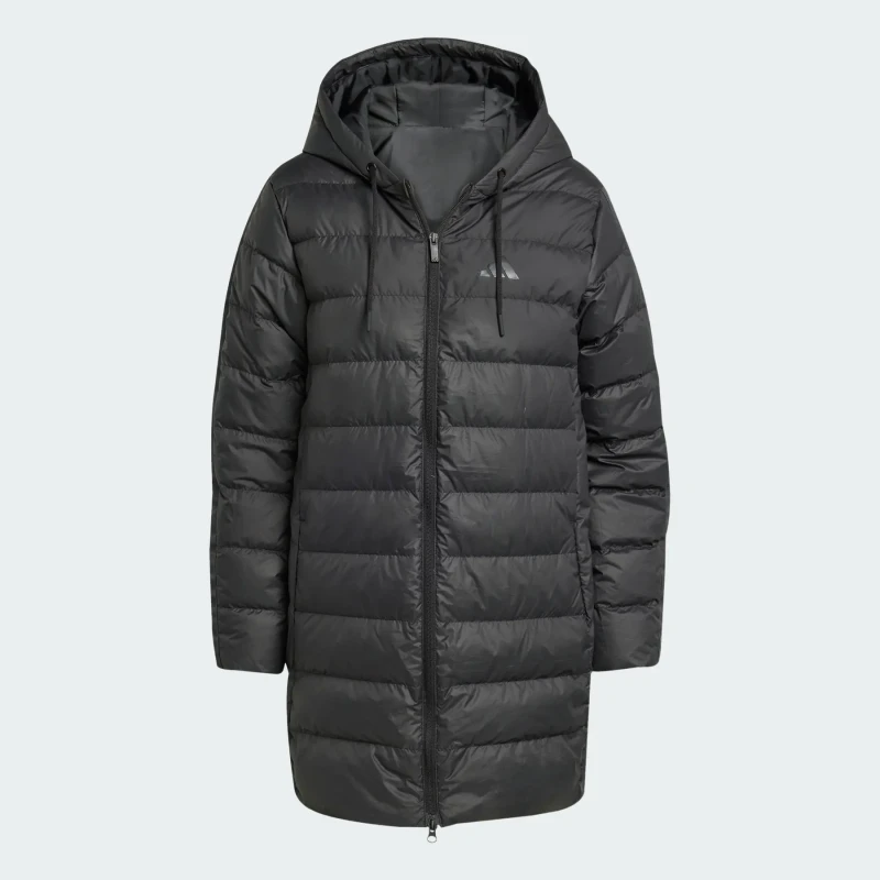 Image of Adidas Womens hooded parka adidas Essentials Climawarm 3 stripes Noir Female M