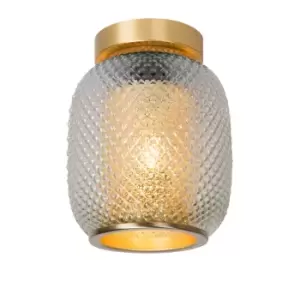 Image of Agatha Vintage Flush Ceiling Light - Ø18cm - 1xE27 - Matt Gold, Brass