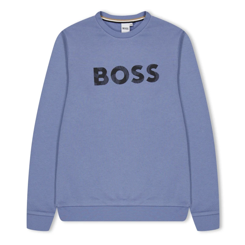 Image of Boss Large Logo Crew Sweater Juniors - Grey Grey 15 - 16 Years