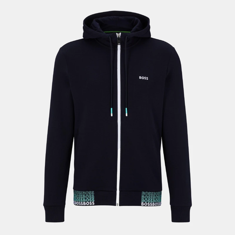 Image of Boss Mens Saggy Full Zip Oversize Fleece Blue male S