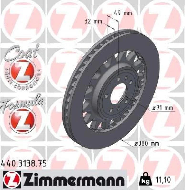 Image of ZIMMERMANN Brake disc ZIMMERMANN 440.3138.75
