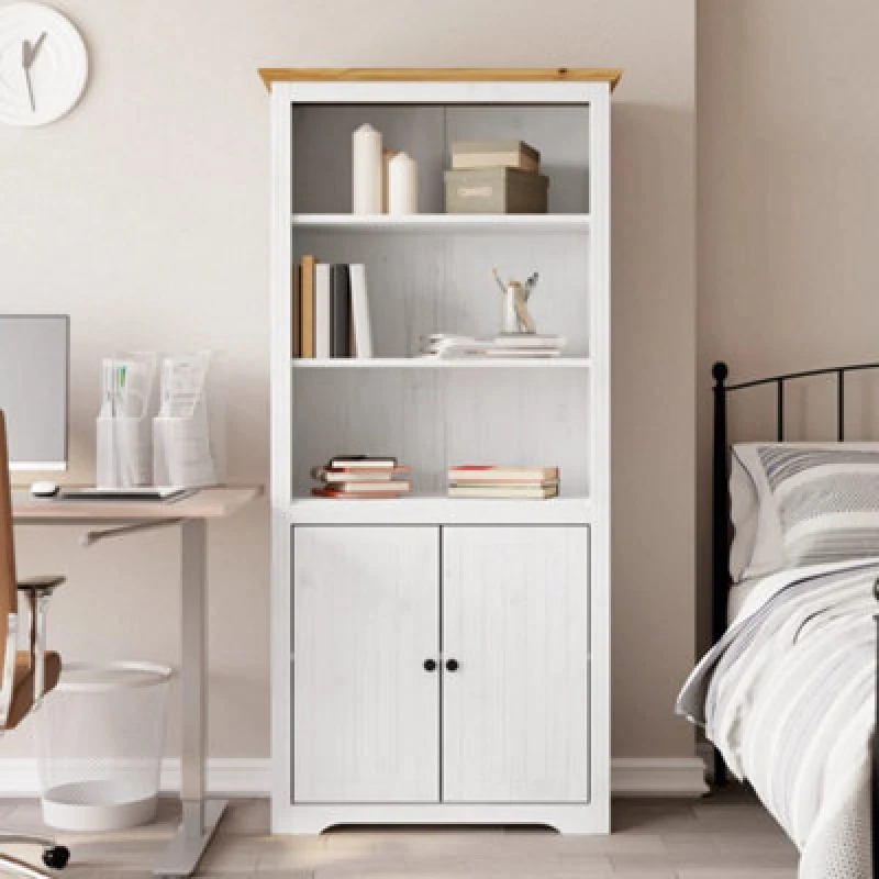 Image of VIDAXL Vidaxl - Bookcase bodo White and Brown 80x40x172cm Solid Wood Pine 8720845913960
