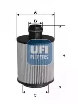 Image of 2516000 UFI Oil Filter Oil Cartridge