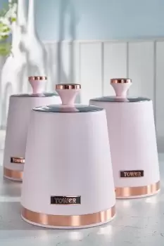 Image of Tower Cavaletto Set of 3 Canisters - Pink