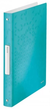 image of Leitz WOW 4-O Ringbinder A4 PP 25mm Ice Blue PK10