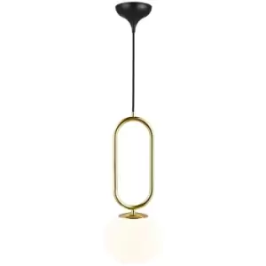 image of Nordlux Shapes Globe Pendant Ceiling Light Brass E27