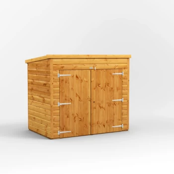 Image of 6x4 Power Pent Bike Shed - Brown