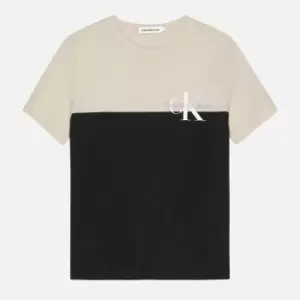 Image of Calvin Klein Boys' Colour Block Monogram T-Shirt - CK Black - 14 Years